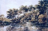 Thomas Girtin Famous Paintings - Trees and Pond near Bromley, Kent